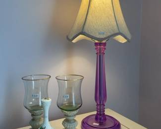 Ceramic Bell, Hurricane Style Lamp 