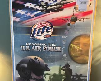 Miller Lite Air Force Poster on Plaque 