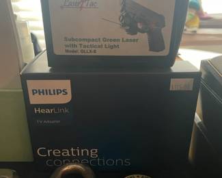 Philips HearLink TV Adapter TVA3, Vintage Laser Tac Subcompact Green Laser with Tactical Light GLLX-S  