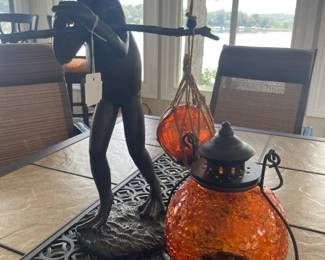 Lantern ,Walking Frog Garden Statue 