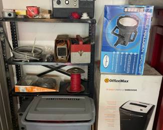 Office Max paper shredder, Portable spotlight