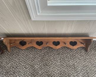 Oak and Ball Wall Shelf 