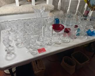 Waterford and other glassware.
