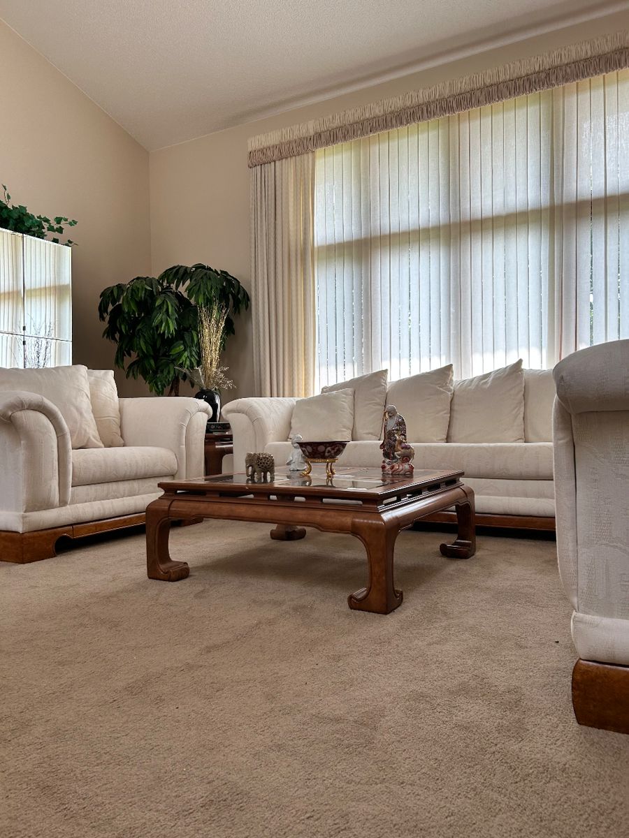 Chinoiserie chow leg ming style (Sofa, Oversized chair and Loveseat) by Schnadig International Furniture (now Caracole)