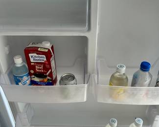 GE top freezer fridge.