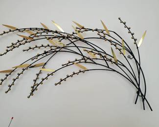 Signed C.Jere mid century metal /brass art