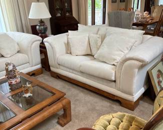 Chinoiserie Chow Leg Ming Style Sofa/Loveseat/Oversized Chair by Schnadig International Furniture