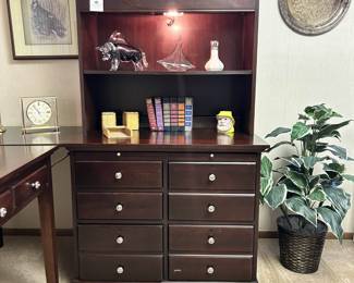 Hooker bookcase with executive desk.