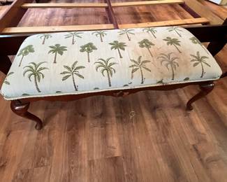 $40 Tropical upholstery bench (stained) 
46W 20D 18T