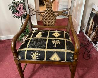 $90 Tommy Bahama Pineapple upholstered chair 23W 39T 24D