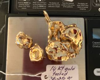#E - $1,225 Nugget - Tested at 14kt gold with 2 earrings