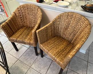 $150 Pair of banana leaf chairs 23W 34T