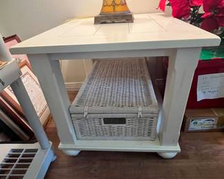 $140 for Pair of farmhouse white side tables 
23D 27W 23T