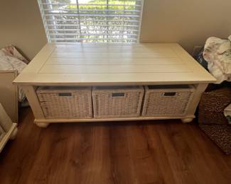 $140 White farm house coffee table 50W 27D 18T