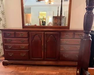$350 American Drew Dresser with mirror,  9 drawers 73 L 19D 33T mirror 50W 39T