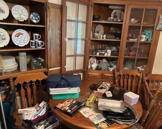 Oak claw foot table with 6 chairs and leaf. Available for early sale. Contact Lynn for more details.