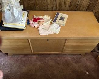 Lane MCM Blonde cedar chest.