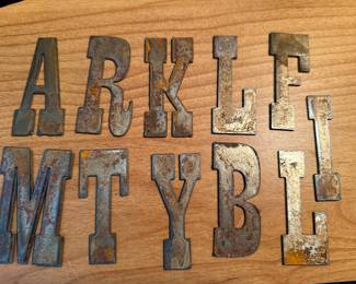 Vintage metal letters 
