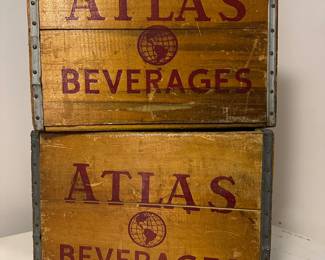 Vintage wood Atlas crates 