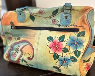 Handpainted purse by Anna Anuschka 