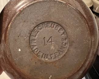 Vintage brown Le Creuset pans 