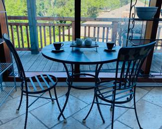 Iron and stone bistro set