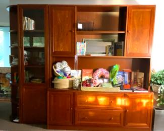 Beautiful danish cabinetry. Sun is shining on this photo, but the wood is not discolored. These are beautifully made, and exceptional quality.