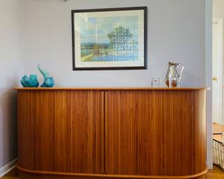 Really fabulous Danish teak accordion front buffet/console/sideboard