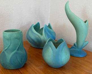 Blue ombré vintage Van Briggle pottery