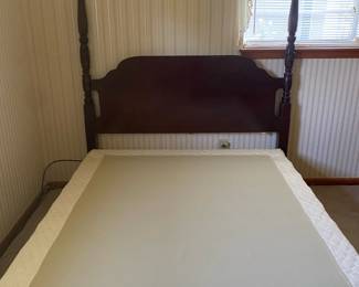 Queen size bed, no mattress only the foundation 