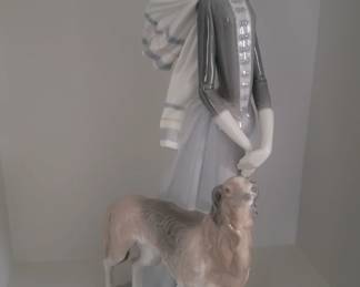 Lladro Lady with Greyhound $300