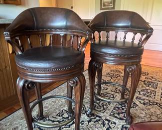 Thomasville Earnest Hemmingway swivel bar stools (2)