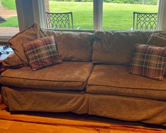 Comfortable sofa, side table, stain glass lamp