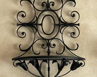 Vintage hand forged iron, floating console table. Beautiful!