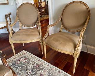  Two Stickley carved armchairs