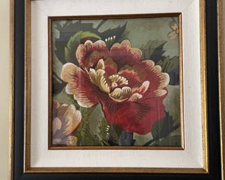 Ethan Ellan framed wall art: One of 4 floral pictures numbered and signed