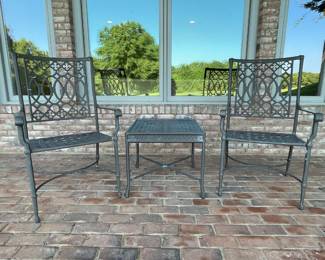 Outdoor set:  2 metal chair and small table