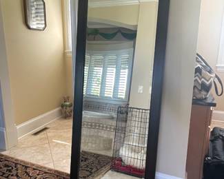 Full length beveled glass dressing mirror