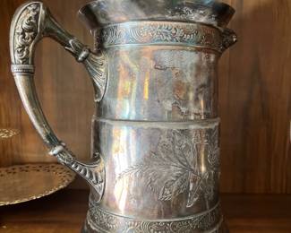 Antique Silver Plated Ice Water Pitcher