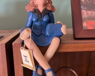 #90606 Born to Shop, Blue Shelf Sitter "Family of Friends" by Diana Manning