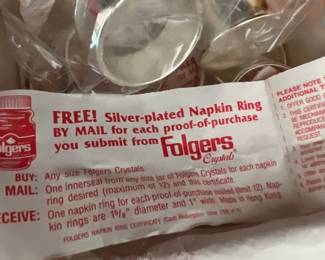 Folgers Silverplated Napkin Rings