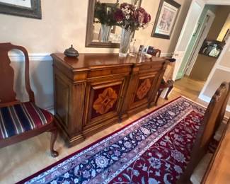Ethan Allen Lombard Marquetry Sideboard Buffet Console