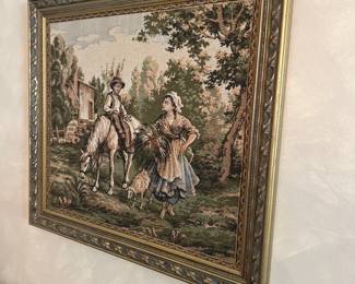 1930s Country Theme French Wall Hanging Tapestry