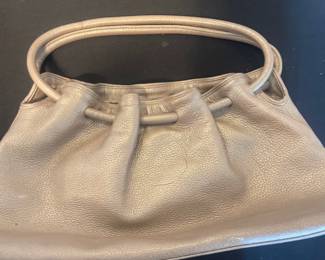 Vintage Ivory Leather Clutch 