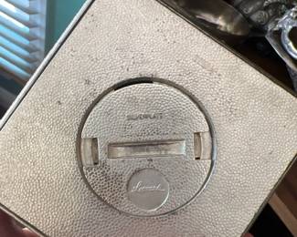 Vintage Leonard Peanuts Snoopy ABC Block Coin Penny Bank Silverplate Cube 3"