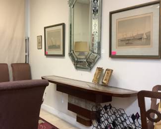 Matching Randy Yost wall wall-mounted sideboard, Venetian Mirror