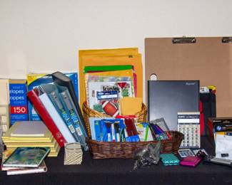 Assortment of office supplies