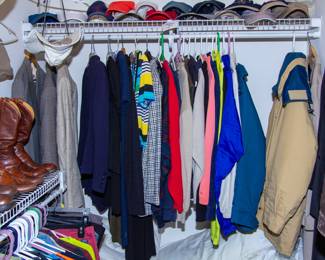 Men's jackets and baseball hats