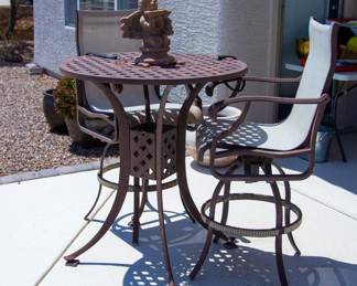 High top table and chairs(x2)