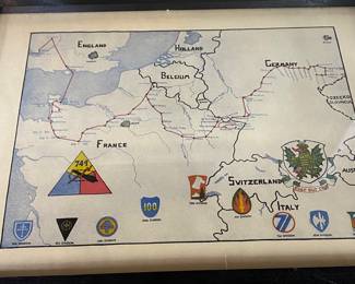 Framed Military Maps
